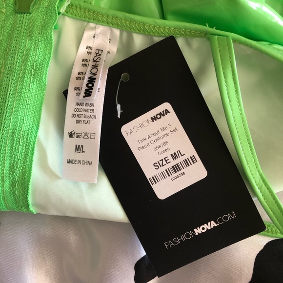 Neon green faux leather bodysuit - Picture 4 of 4